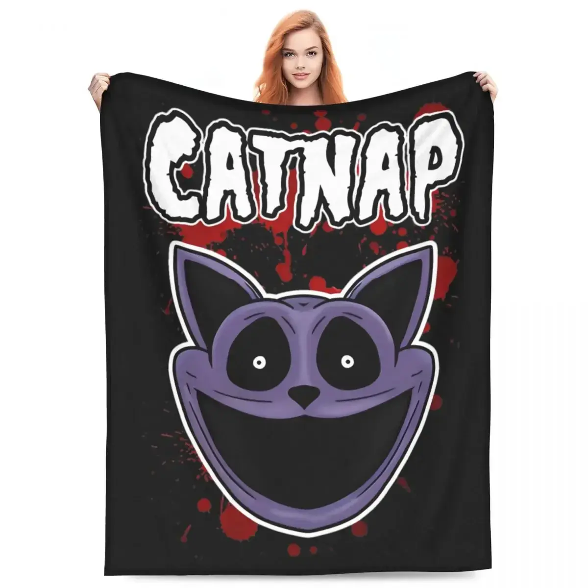 Catnap Smiling Critters Flannel Throw Blanket, Cozy Lightweight Soft Comfy Breathable Warm Bedding for Bed Bedroom Use (Spring/Autumn), Cozy Throw Blanket, Lightweight Throw Blanket