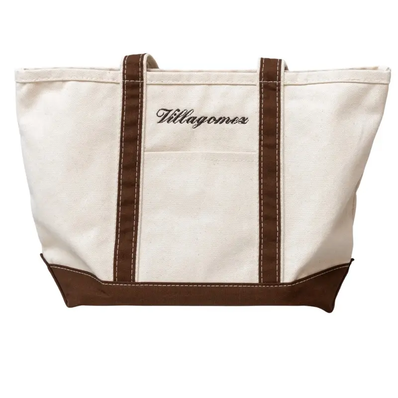 Embroidered Personalized Tote - Zippered Trimmed Canvas Tote Bag with Customization Options