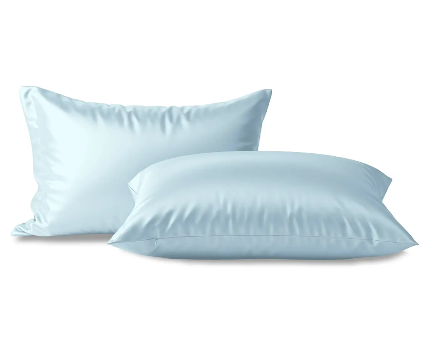 Mocassi 2-Piece Satin Pillowcase Set - Silky Cooling Touch for Healthier Skin & Hair, Hidden Zipper Closure, Hotel Premier Collection, Fade Resistant