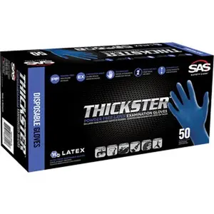 SAS 6604-20 XL 14mil Thickster Latex Disposable Gloves Powder Free (50pk) LANC-329738