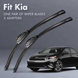 Fit Kia,Universal All-Season Windshield Wipers Ultra Quiet Frameless Blades, OEM Quality,Streak-Free 5 Adapters,  Easy Install Car Parts