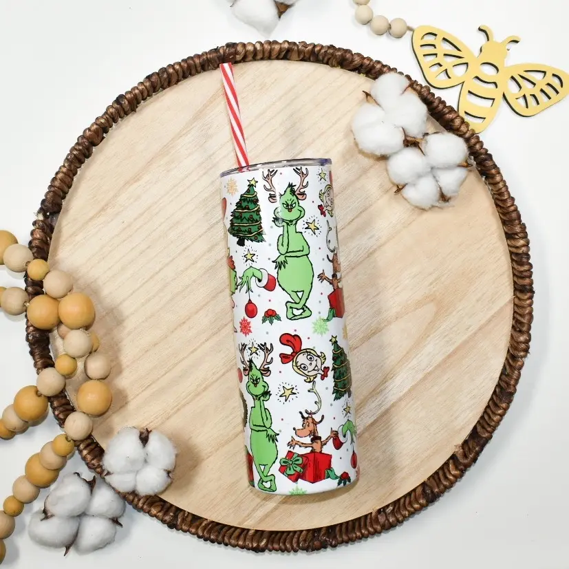 Retro Grinchy Tumbler - Perfect for Your Beverage - Drinkware, Bottle