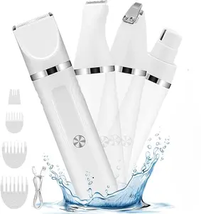 2026 4-in-1 Pet Clippers Grooming Kit, Hair Clipper-Paw Trimmer,Rechargeable , Cordless Quiet Waterproof Shaver for Puppy Dogs and Cats
