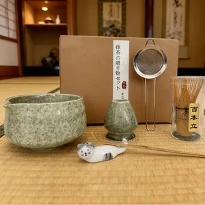 Japanese Ceramic Matcha Bowl Tool Set, Matcha Bowl Spout, Matcha Whisk, Specialized for Matcha Making, Premium Quality Ceramics, Perfect Gift for Tea Lovers, Tea Making Tools, Matcha Kit Set, Tea Accessories