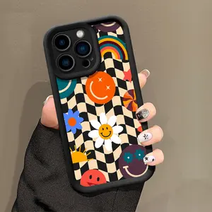 Creative Checkered Pattern Phone Case, TPU Soft Silicone,Fully Protected and Shockproof For iPhone 16 15 Pro Max 14 13 12 11 X XSMax Plus Trendy Shell