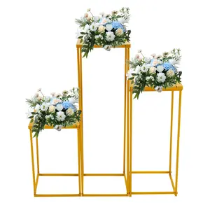 3-Piece Gold Iron Wedding Flower Stand Set, 3 Different Heights (15.7/23.6/31.5 Inch) Heavy Duty Plant Stand, 11 lbs Load Capacity Each, DIY Display Stand for Flowers Candles Decorations, for Wedding Ceremony, Party, Living Room Centerpiece