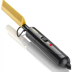 hot Comb Electric for Wigs,450℉ Small hot Comb for Edges,Low and high Temperatures, Hair straightening Comb for Black Hair,Portable & Dual Voltage for Travel & Home-