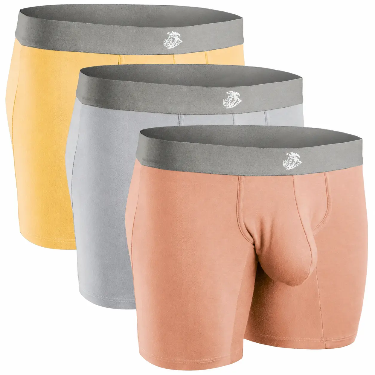 Men's Modal 7in No-Fly Boxer Briefs 3pk - Soft, Breathable Fabric with Spandex & Nylon - Personalized Menswear for Workday Comfort