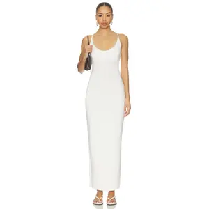 SKIMS Smooth Layers Skimpy Scoop Neck Dress in Egret