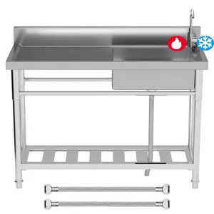 Stainless Steel Utility Sink, Heavy-Duty Kitchen Sink with 360° Faucet, 198 LBS Single Bowl Sink, Easy Assembly laundry & utility room sinks, Rust-Proof for Kitchen, Laundry, Outdoor