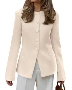 BTFBM Blazers for Women Business Casual Open Front Long Sleeve Button Work Office Suit Jackets Dressy Blazer Pockets
