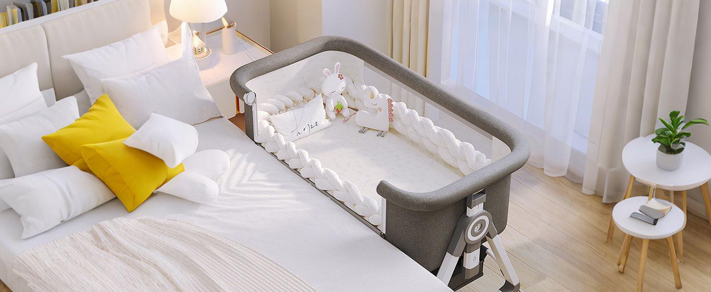 Baby Bassinet,3 in 1 Baby Bassinets Bedside Sleeper with Wheels and Mosquito Net,Bedside Bassinet for Baby with Comfy Mattress, Mattress&Breathable Mesh,Storage Basket Adjustable 3-in-1 Baby Bassinet,3 in 1 Baby Bassinets Bedside Sleeper with Wheels and Mosquito Net,Bedside Bassinet for Baby with Comfy Mattress, Mattress&Breathable Mesh,Storage Basket Adjustable 3-in-1