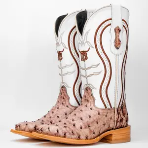 Orix Ostrich Leather Boots - Square Toe