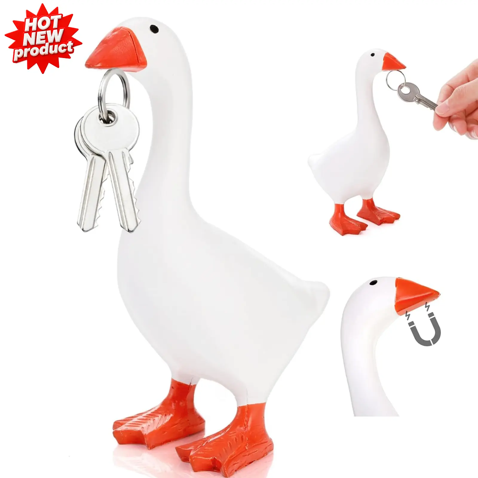 7in Magnetic Plastic Desk Goose, Mini Felt Craft Decor Ornament, Funny Gift for Friends & Family (Toys & Hobbies DIY), Decoration, Ornaments