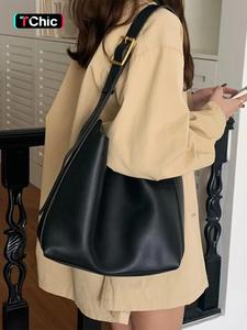 women's solid color tote bag, fashionable large capacity shoulder bag for daily used, casual trendy versatile high-quality daily commuting bag