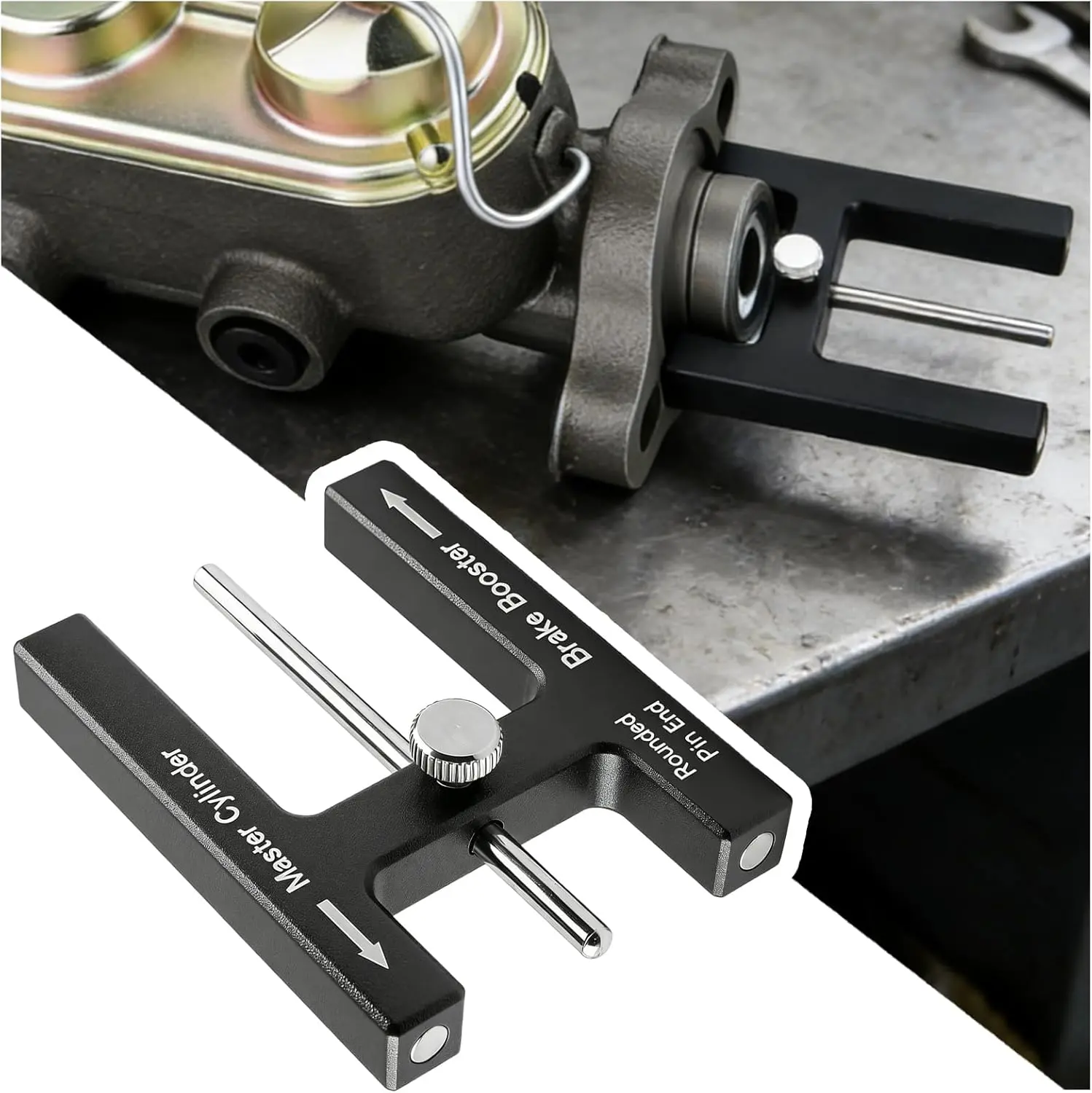 Upgraded Brake Adjustment Tool, Brake Booster Rod Adjustment Tool, Brake booster with master cylinder, Pushrod Power For Adjustable Braking Distance of Brake Pedal