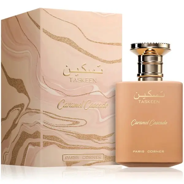 Paris Corner Taskeen Caramel Cascade Eau De Parfum Spray for Unisex, 3.4 Ounce