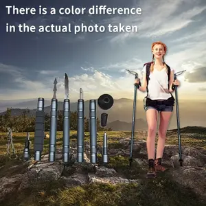 Camping Portable Tactical Hiking Poles 7 in 1 Multi Tool Equipment Collapsible 106cm High Quality Survival Gear for Hiking Travel Camping Telescopic Aluminum Trekking