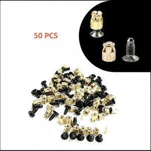50 PCS Hinge Repair Inserts, Reusable Fastener Inserts for Cabinet & Furniture Door Reinforcement