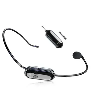 Wireless Headset Microphone, USB Rechargeable Wireless Microphone, Long Standby Wireless Microphone, Wireless Lavalier Mics for Teaching, Presentation, Hosting, Audio