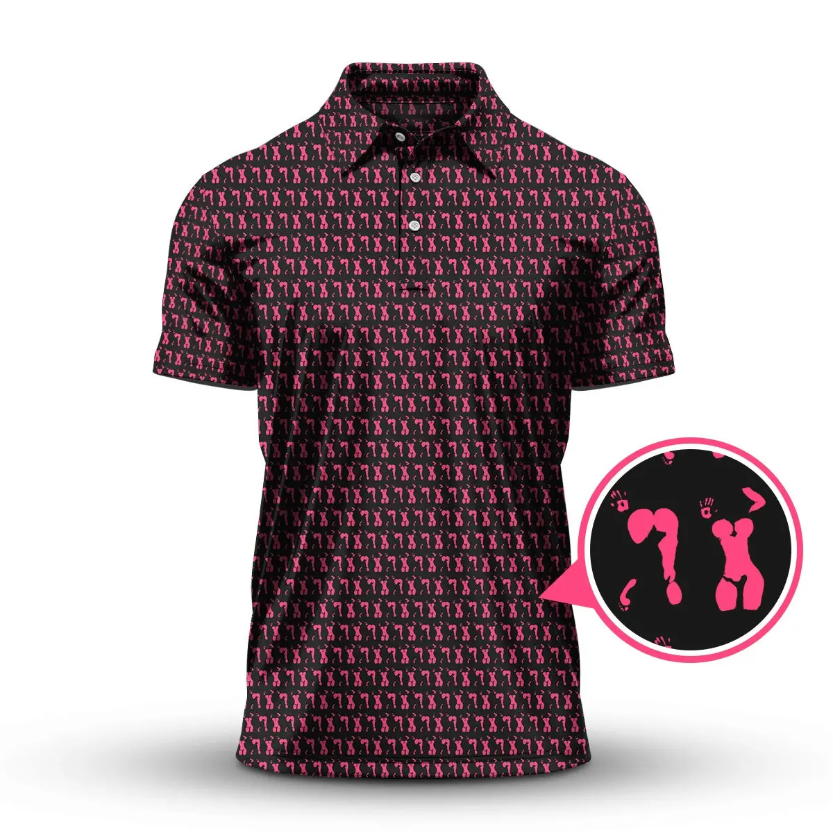 Men’s Body Art Golf Polo Combining Creative Humor, Eye Catching Graphics and All Day Athletic Comfort