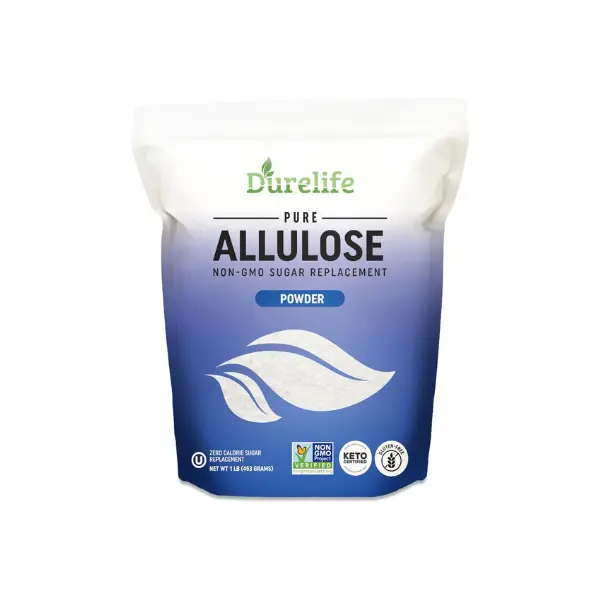 Durelife Allulose sweetener, 100% Pure No Erythritol powdered Sugar Substitute, NON-GMO Keto Certified kosher Zero Calories sugar alternative Flavor Natural