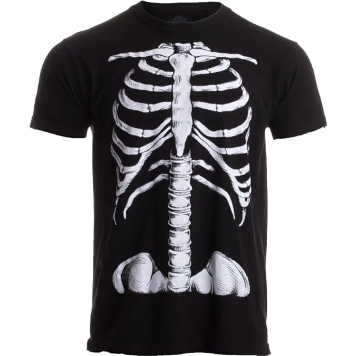 100% Premium Cotton Skeleton Rib Cage | Jumbo Print Novelty Halloween Costume Unisex T-Shirt-Adult