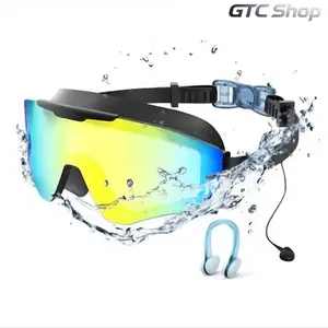 Adult Full Coverage Swim Goggles Anti Fog 3 Color UV Protective Lens Leakproof Soft Silicone Eyewear With Earplugs Nose Clip Adjustable Comfort Fit Waterproof Glasses For Pool Diving Beach Open Water Outdoor Swimming Daily Training