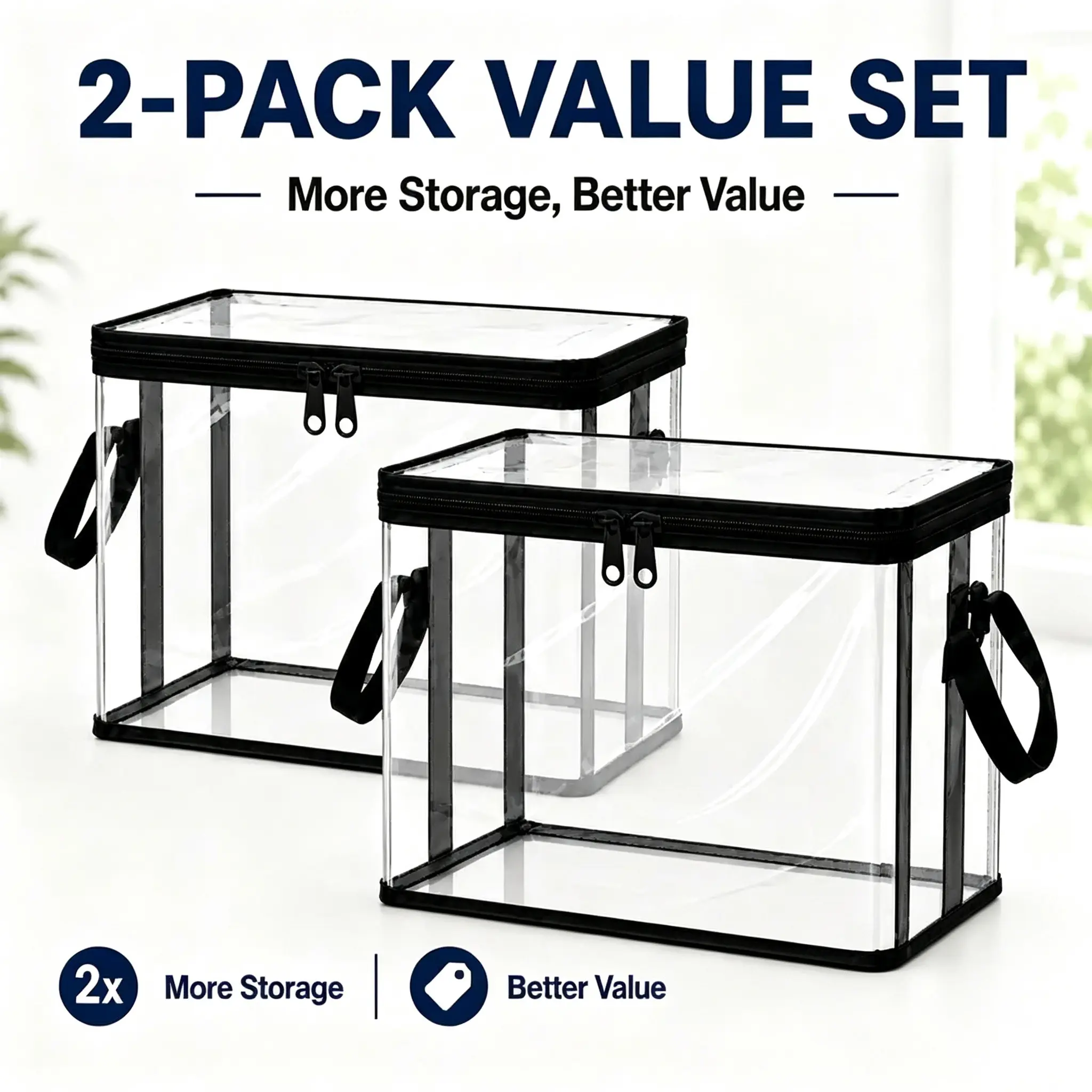 [Tonora] UFORU 2-4Pack Student Book and Toy Storage Boxes, Transparent PVC Foldable Storage Bags, Suitable for Dolls, Classroom/Home Storage #SummerWins #DFYD