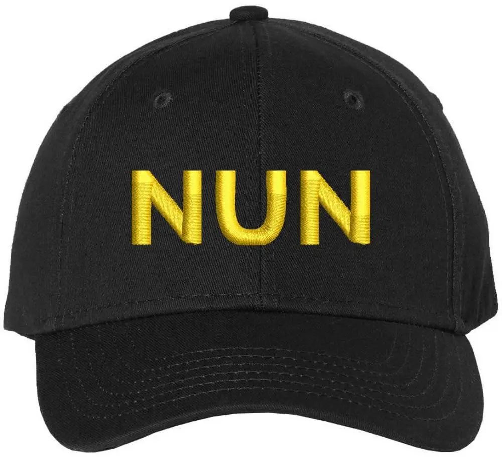 Nun Embroidered Baseball Cap, Structured Cotton Twill Hat for Christian Women, Adjustable Religious Headwear and Faith Gift, Boldly Embroidered Nun Text, Anniversary, Women's Fashion, Easter