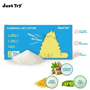 Just Try SnowPaww Cassava Cat Litter | Tight Clumps | Odor Control | Low Dust (2 Packs x 5.5 lbs = 11 lbs Total)