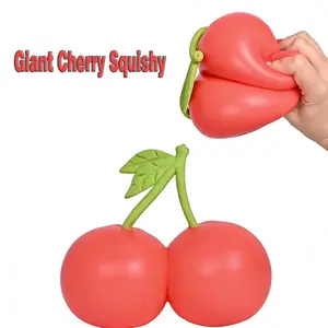 Giant Cherry Squishy Toy, Soft  Squeeze Stress Relief Toy, Trending Cute Decompression Fidget Toy for All Ages Metal Fusion BeyBattle Set with Launchers