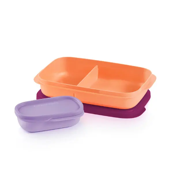 Tupperware Slim Reusable Lunch Boxes - BPA-Free, Leak-Proof, Compact Kitchenware with Snack Insert for On-the-Go Meals