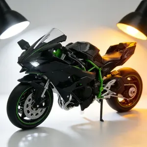 1:12 Scale Diecast Motorcycle Model, Zinc Alloy Collectible Toy with Suspension System, Free Rolling Wheels, and Pullback Function, Diecast Metal Model
