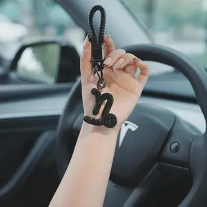 Rhinestone Zodiac Keychain Pendant, Fashion Simple Style, Car Interior Decoration, Elegant Craftsmanship for Women 25-55 Years Old