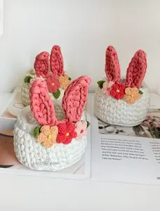 cute easter basket +bunny  ear basket+crochet basket