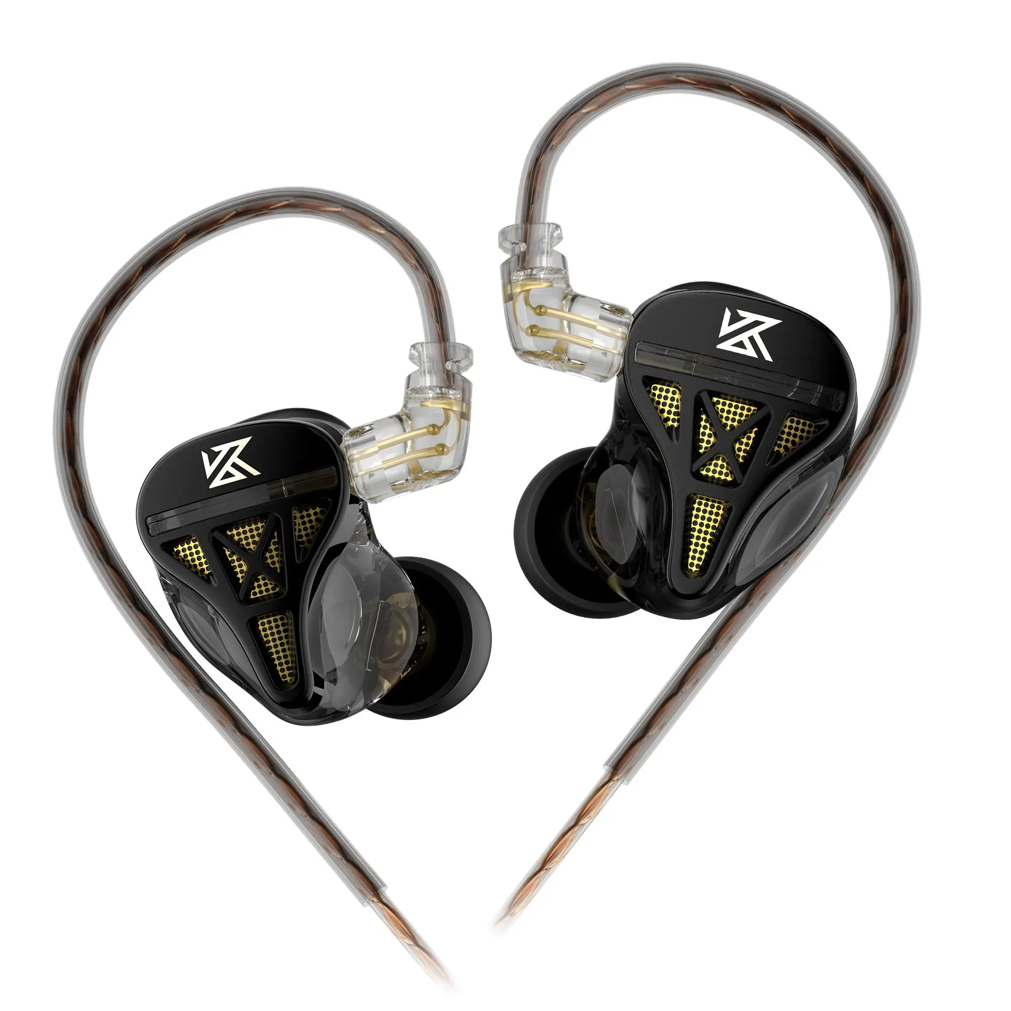 KZ DQS Wired Earbuds, Dynamic Driver in Ear Monitor Headphone, Semi-open HiFi Bass Earphone, In Ear Design, 2pin 3.5mm Gaming Earbuds, Suitable for Singer/Student, Audio
