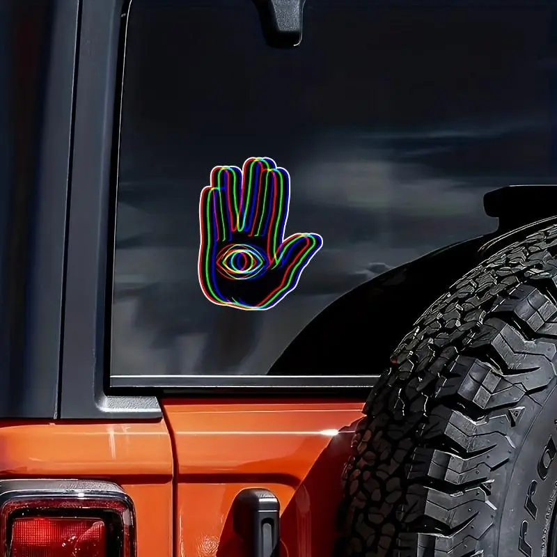 Trippy Pattern Car Sticker, Waterproof Car Decal, Adhesive Decals, Car Exterior Decoration Accessories for Car Window Bumper Laptop, Car Accessories for Men and Women