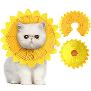 Pet Elizabethan Collar, Soft Fabric Beauty Cone, Anti-Lick & Anti-Bite Headgear, Versatile Pet Collar for Kittens, Cats and Dogs