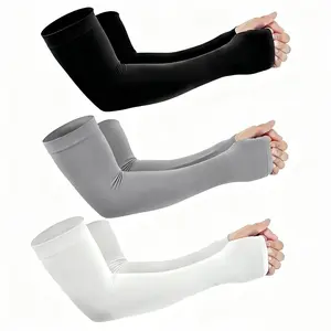 3pair Seamless UV Protection Cooling Arm Sleeves with Thumb Hole, UPF 50+ Compression Sports Sleeves,Sunscreen Sleeves, Arm Protection, FashionSleeves, lce Silk Arm Sleeves for Men & Women - Breathable & Moisture Wicking
