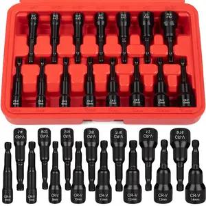 【SummerVibes】15 Pcs Magnetic Nut Driver Set, Ultimate DIY & Repair Kit, Impact Ready 0.64cm Hex Shank, SAE & Metric, Premium Cr-V Steel Quick Change Set