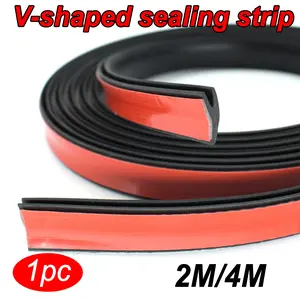 Universal Car V-Shape Rubber Seal Strip, Windshield Hollow Glass Window Edge Decorative Seal, 2m/4m, Durable and Weatherproof