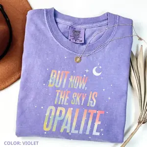 Comfort Colors Opalite Showgirl Shirt, But Now The Sky Is Opalite Tee, TS Inspired Graphic Shirt, Retro Concert T-Shirt, Dancing in the Lightning Top, Cotton - SoftHype Apparel