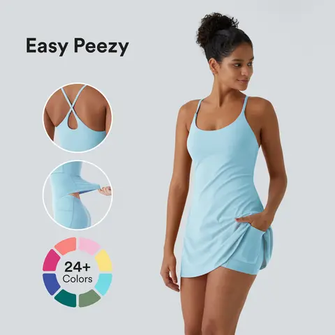 Halara Softlyzero Plush Backless Active Dress-Easy Peezy Edition