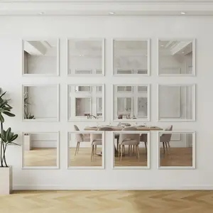 12 Set Accent Wall Molding Kit Premade Wainscoting Panels Wall Molding Peel and Stick Panel White Pre Cut Trim for Walls Picture Frame Molding for  Decoration(20 x 20 Inch)