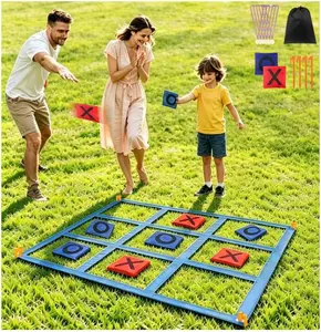 Outdoor Giant Tic Tac Toe Games for Kids Adults and Family, Large Carnival Yard Lawn Bean Bag Toss Game Outside Field Day Birthday Party Backyard Easter Fall Festival Beach Fun Games