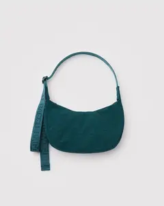 Small Nylon Cresent Bag in Deep Sea