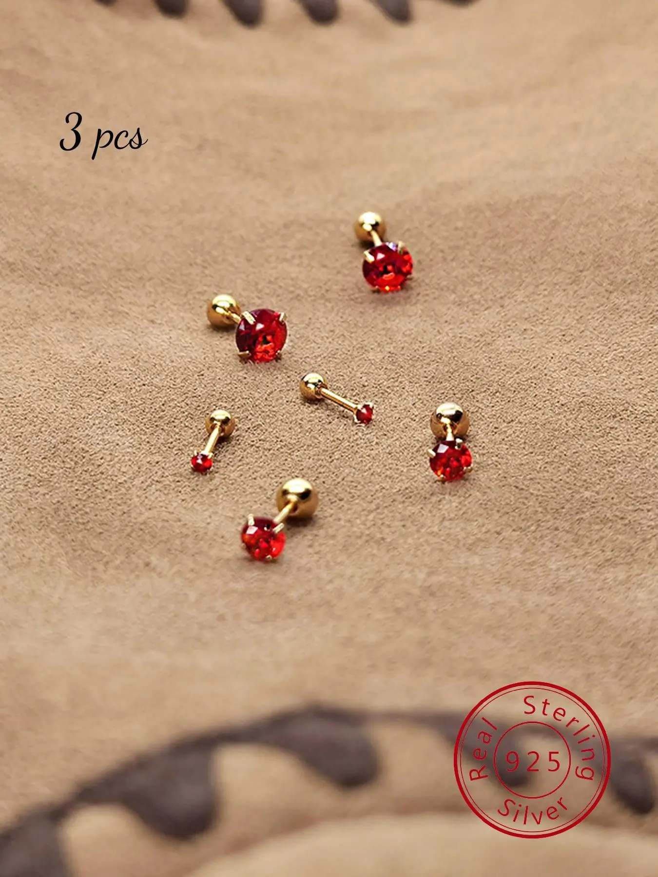 925 Sterling Silver Artificial Gemstone Decor Stud Earrings, Fashionable Jewelry for Women, Trendy All-match & Exquisite Jewelry for Birthday Gift, Studs Earrings, Pretty Studs, High Quality Earrings, Good Earrings