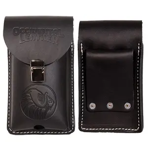 B5331 Occidental Leather 5331 XL Leather Phone Holster Black with Secure Lock Mechanism and Distinctive Logo Design