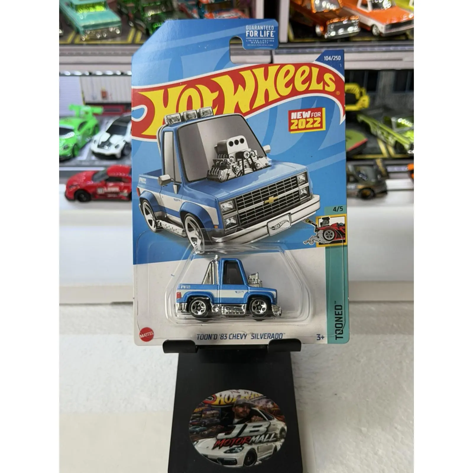 Hot Wheels 1983 Chevy Silverado Model Car - New for 2022 - Collectible Toy Vehicle - Blue and White - 4/5 Series - 3+ Years Old